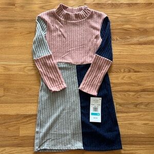 NWT colorblock, cozy, soft mock turtleneck dress - size 16